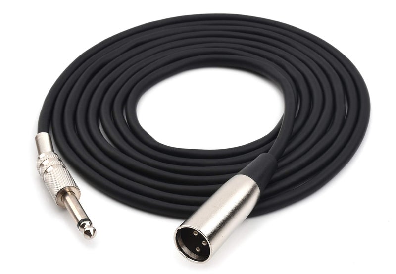 Devinal Unbalanced XLR Male to 1/4" Inch TS Mono Male Plug Audio Connector, 6.35mm to XLR Cable for Amplifiers, Instruments etc. 15 Feet - Image 2